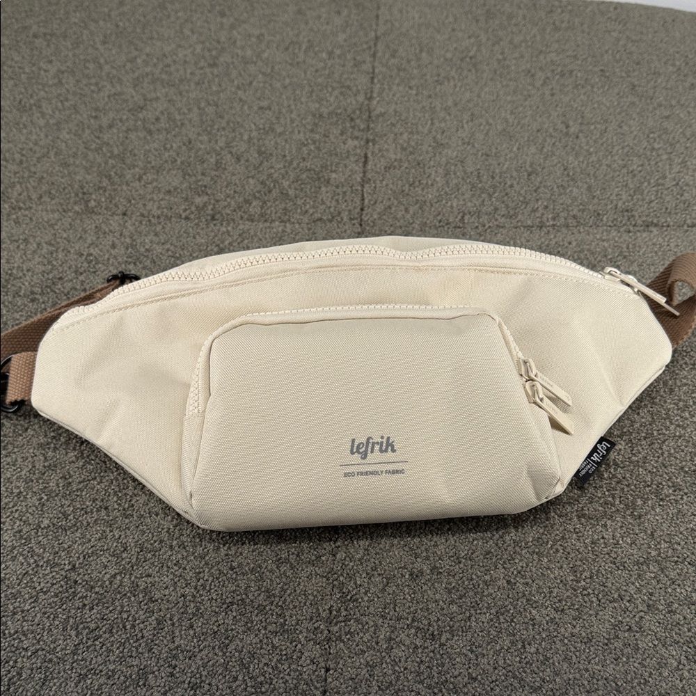 Lefrik Bag Atlas Crossbody Unisex Fanny Pack Cream Brown Waist Bag Travel Hiking